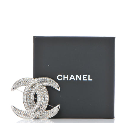 Chanel Baguette Crystal CC Brooch Silver 5 of 5