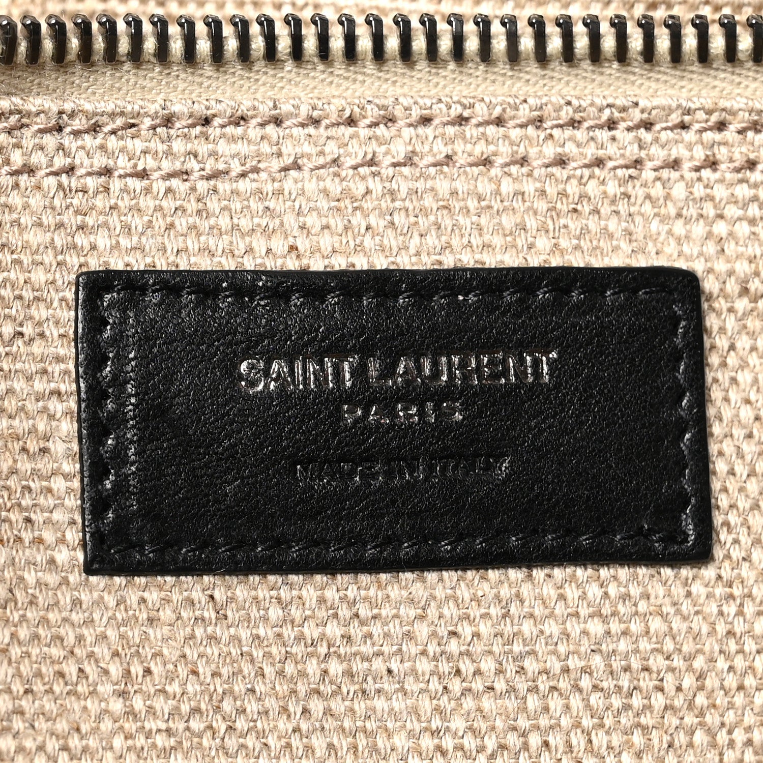Saint Laurent Linen Calfskin Rive Gauche Tote Optic White 6 of 10