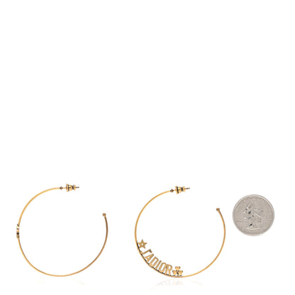 Christian Dior Metal J'Adior Hoop Earrings Aged Gold 2 of 5