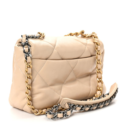 Chanel Lambskin Quilted Medium Chanel 19 Flap Beige 3 of 12