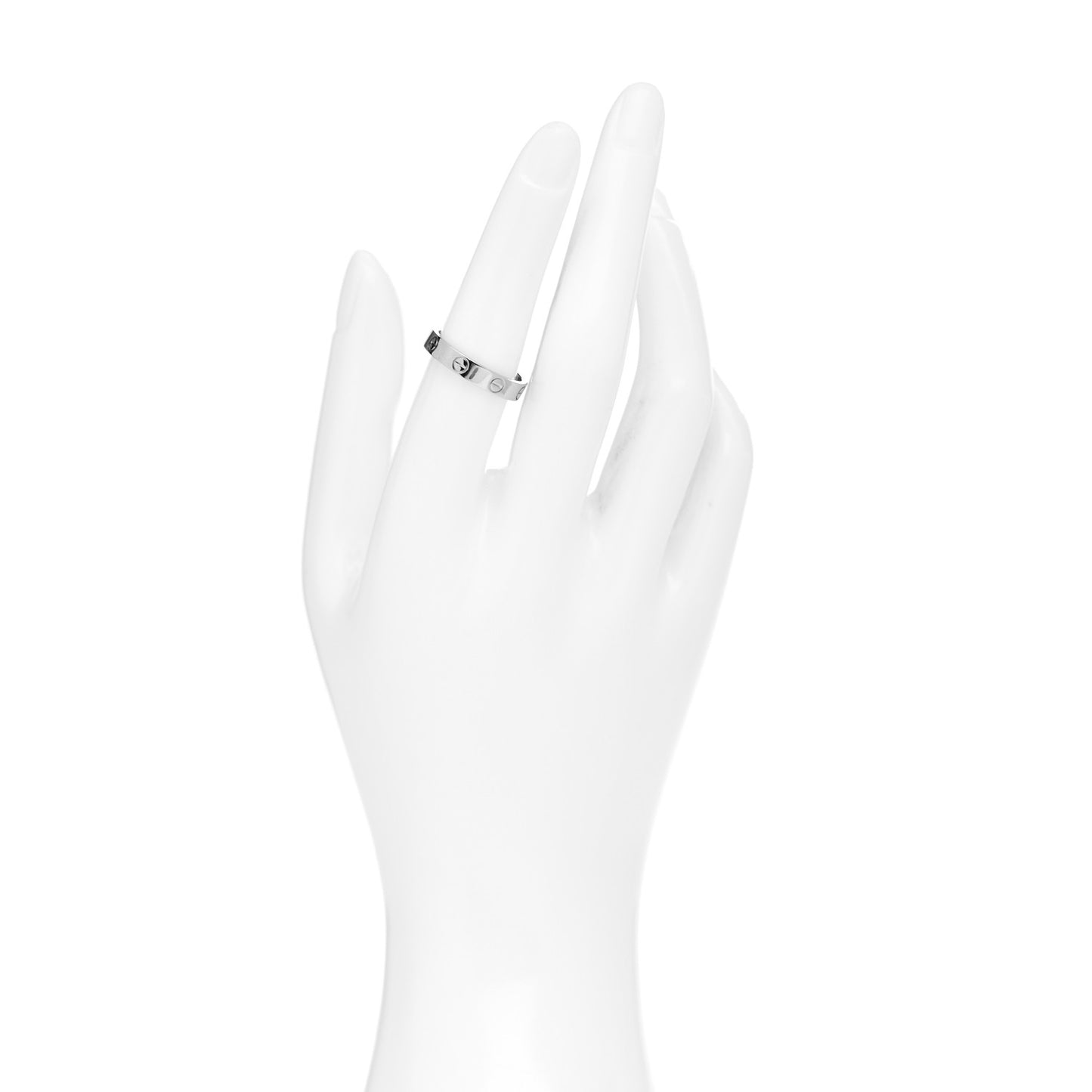 18K White Gold 3.5mm LOVE Wedding Band Ring 54 6.75