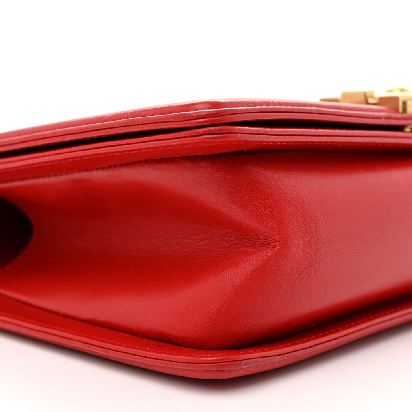 Lambskin Quilted Medium Boy Flap Red
