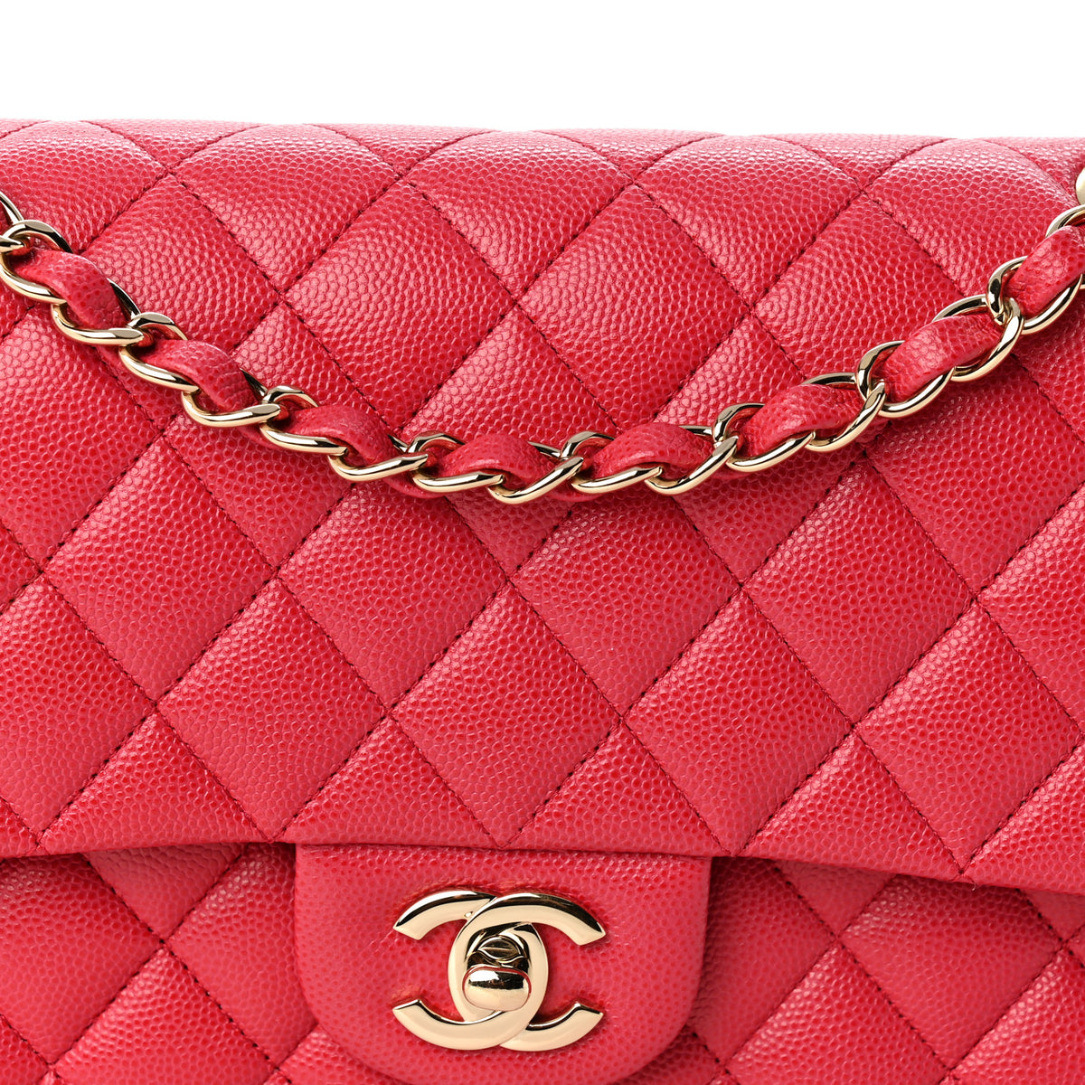 Chanel Caviar Quilted Medium Double Flap Dark Pink 8 of 10