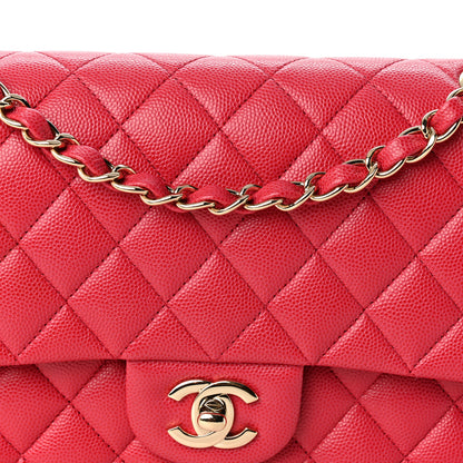 Chanel Caviar Quilted Medium Double Flap Dark Pink 8 of 10