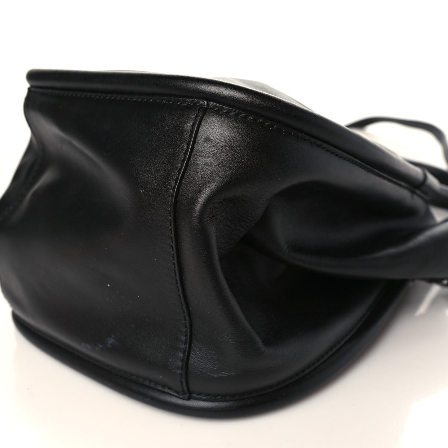 Calfskin Small Ruched Tote Black