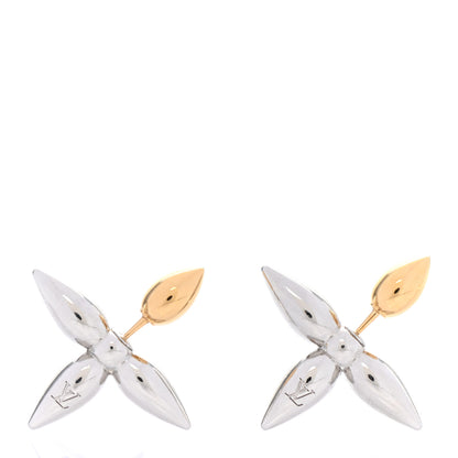 Louis Vuitton Metal Louisette Earrings Silver Gold 1 of 5