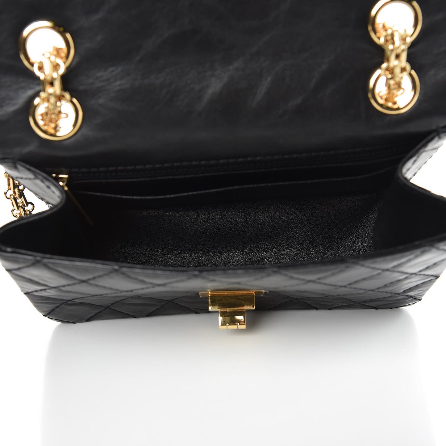 Aged Calfskin Quilted 2.55 Reissue Mini Flap Black