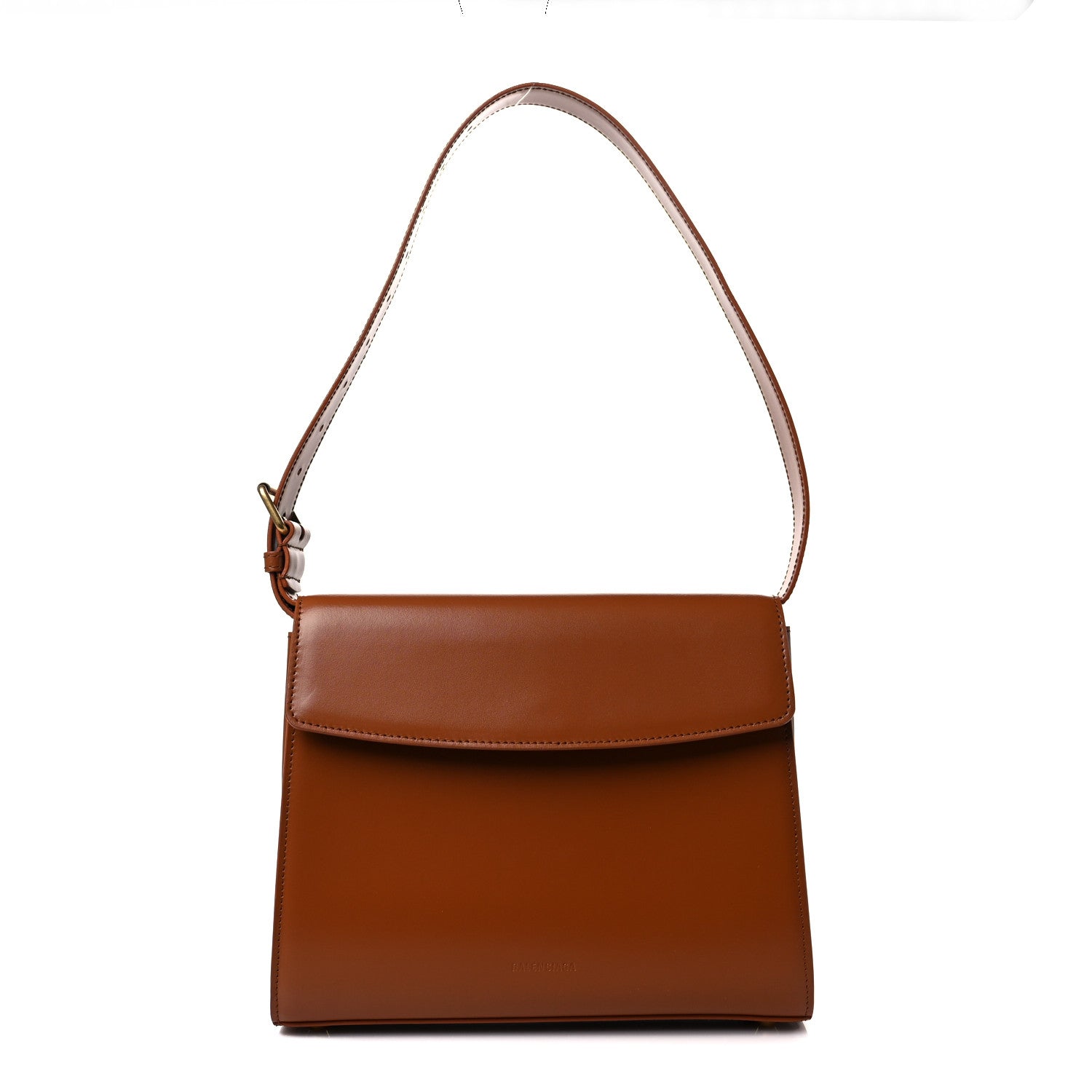 Balenciaga Shiny Box Calfskin Medium Ghost Shoulder Bag Camel 1 of 28