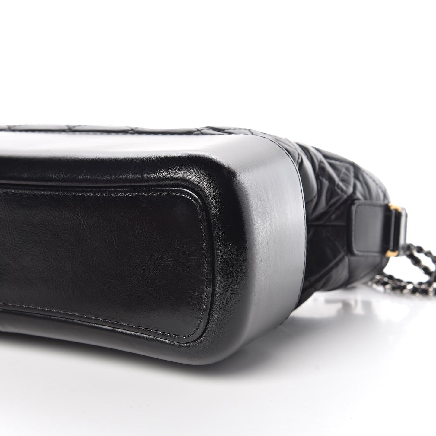 Aged Calfskin Quilted Medium Gabrielle Hobo Black