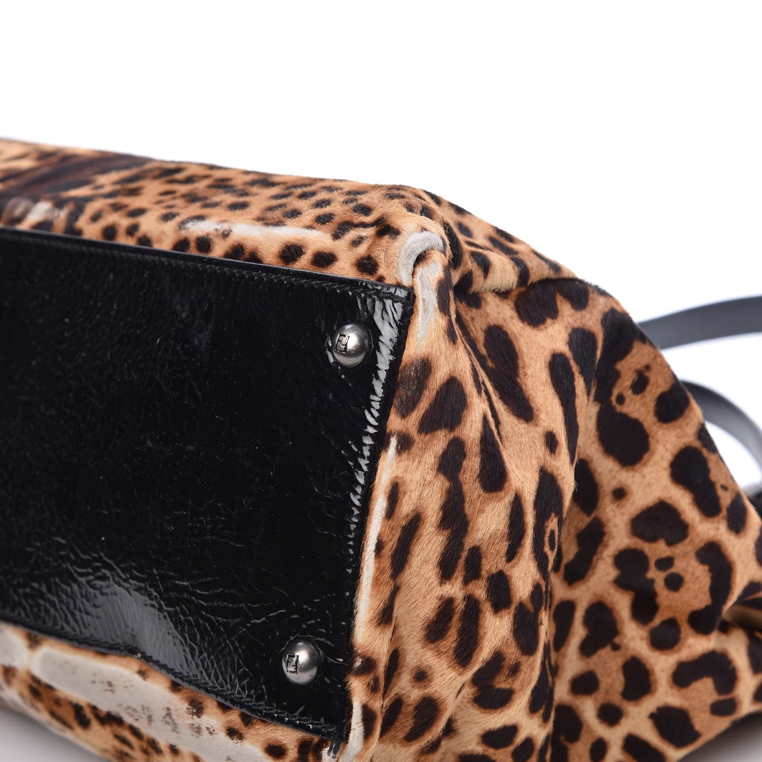 Fendi Calf Hair Leopard Print Zucca Large Peekaboo Iconic Satchel Tobacco 24 of 24