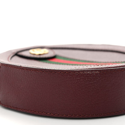 Gucci Soft Textured Calfskin Web Mini Ophidia Round Shoulder Bag Vintage Bordeaux 9 of 10