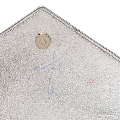 Saint Laurent Metallic Lambskin Quilted Double Flap Bag Silver 15 of 16