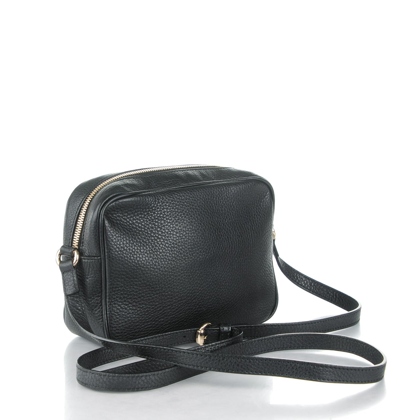 Pebbled Calfskin Small Soho Disco Bag Black