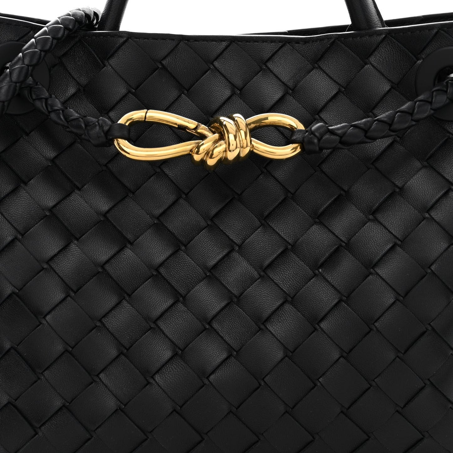 Nappa Intrecciato Small Andiamo Shoulder Bag Black