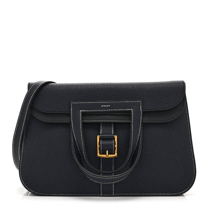 Hermes Taurillon Clemence Halzan 31 GM Bleu Nuit 1 of 10