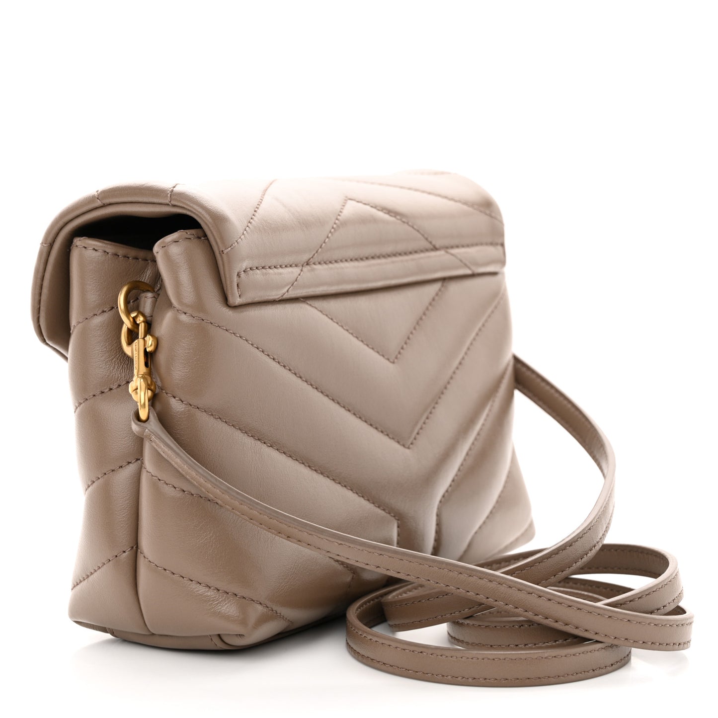 Calfskin Y Quilted Monogram Toy Loulou Crossbody Bag Dark Beige