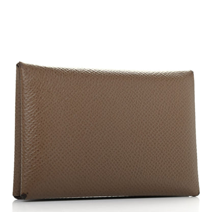 Hermes Epsom Calvi Card Case Etoupe 2 of 4