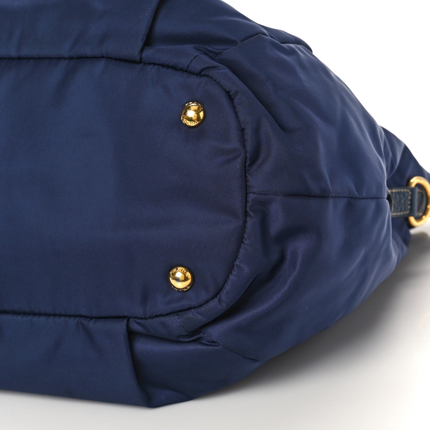 Prada Tessuto Nylon Vitello Daino Tote Blue 7 of 8