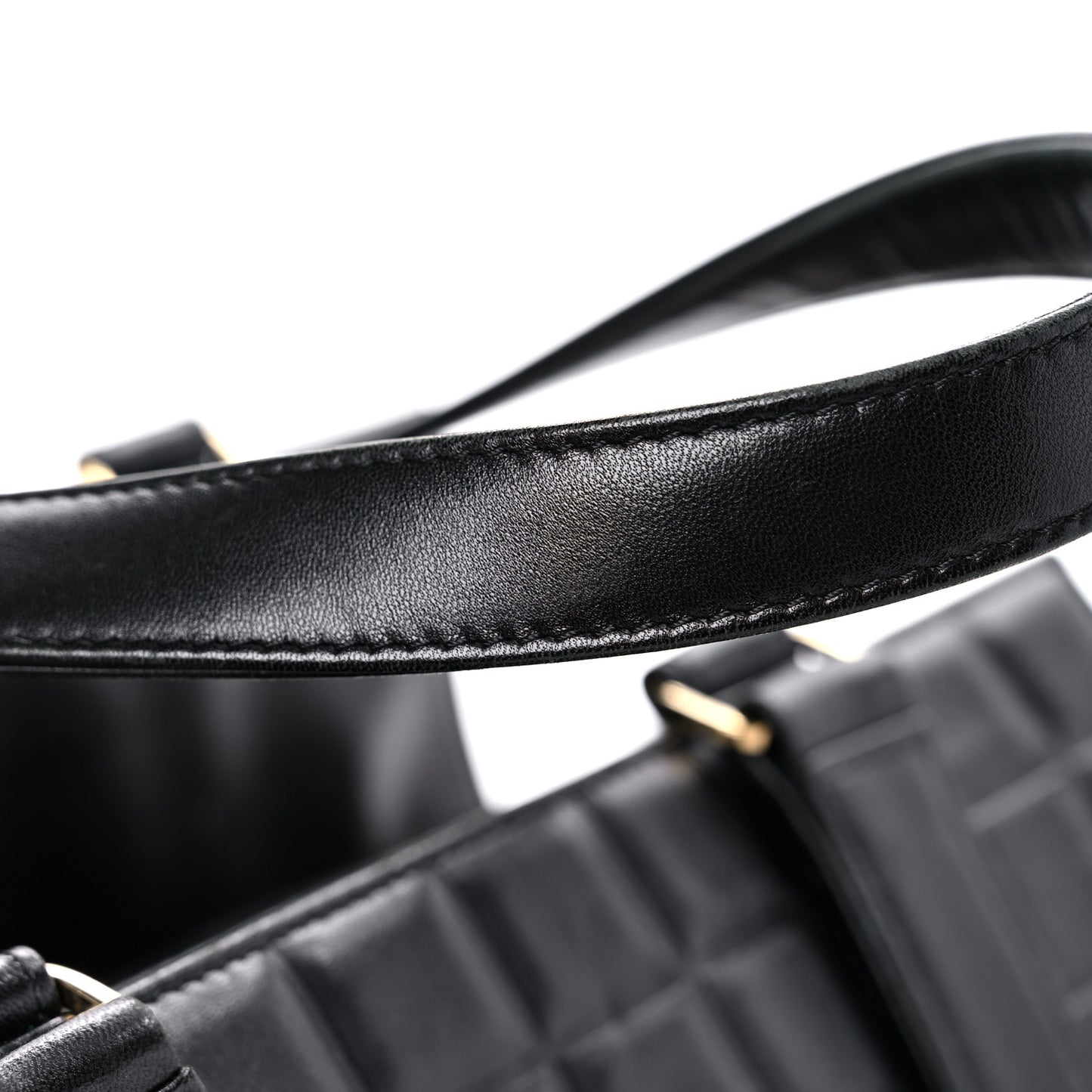 Lambskin Chocolate Bar Quilted Bag Black