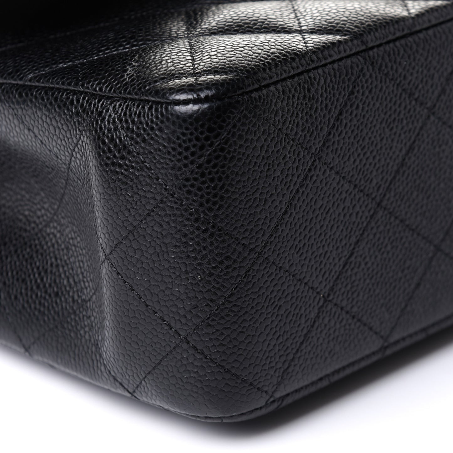 Caviar Quilted Jumbo Double Flap Black