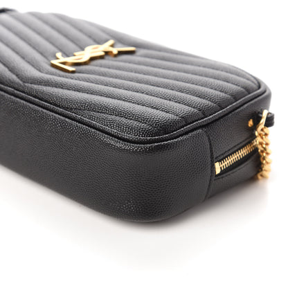 Saint Laurent Grain De Poudre Matelasse Monogram Mini Lou Camera Bag Black 7 of 10
