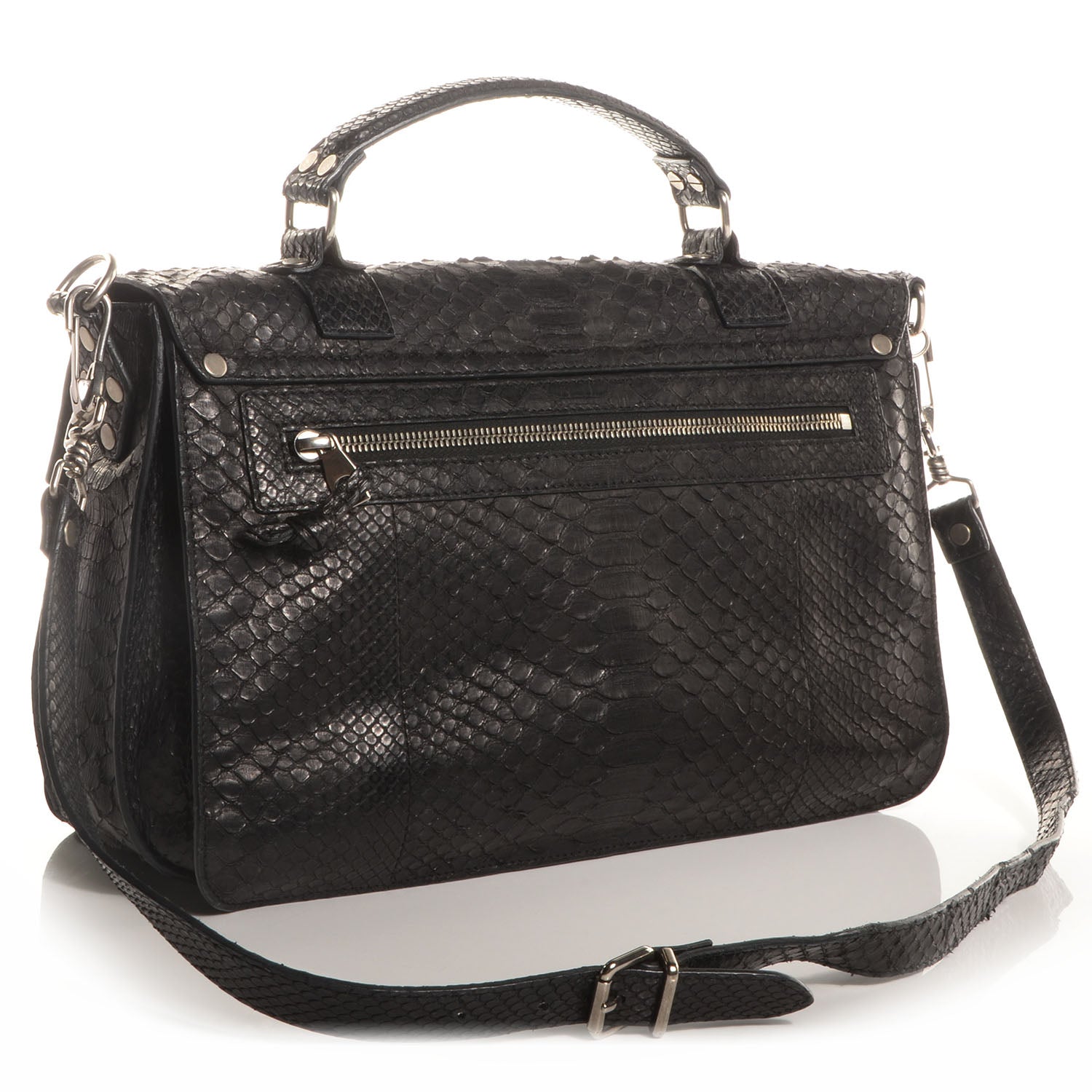 Proenza Schouler Python PS1 Medium Satchel Black 4 of 12