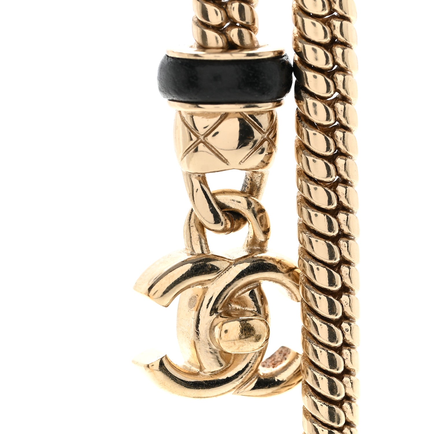 Chanel Lambskin CC Turnlock Necklace Gold Black 4 of 6