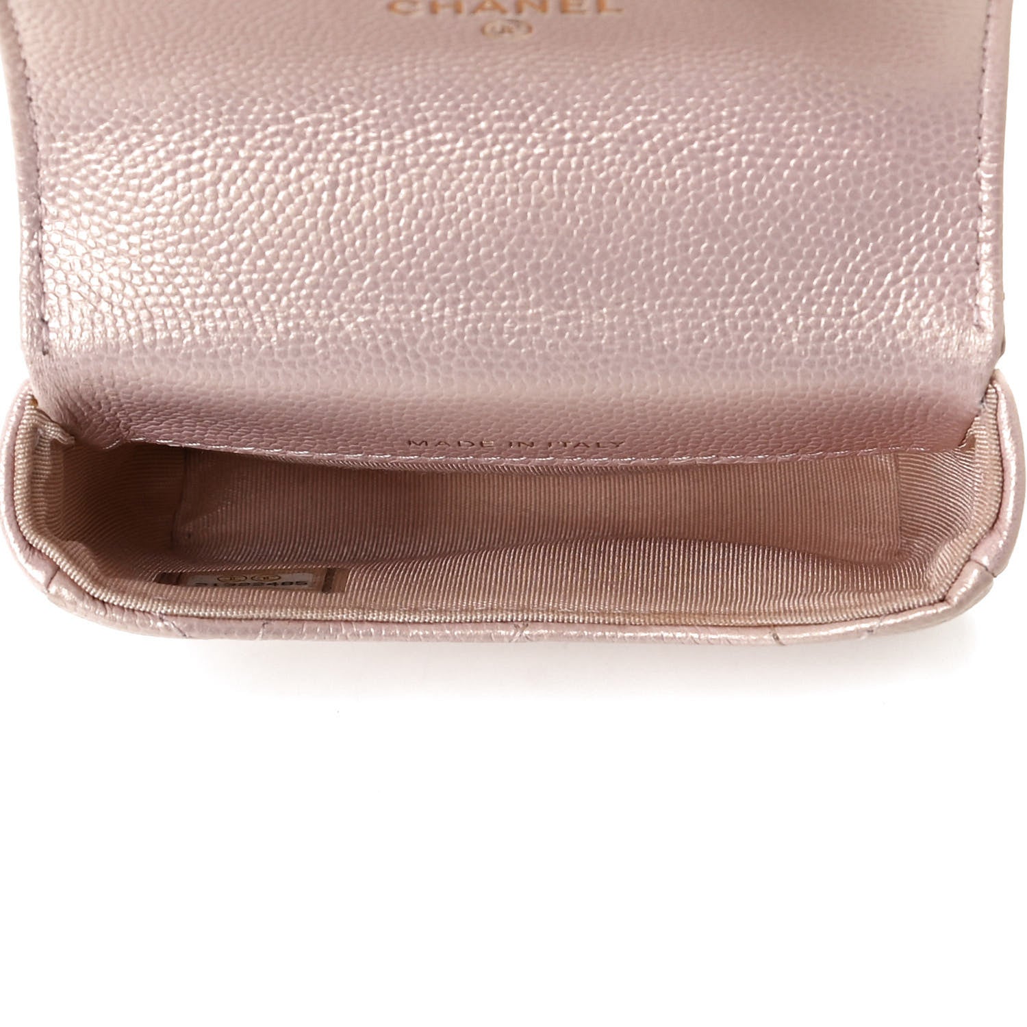 Chanel Iridescent Caviar Quilted Pearl On Top Coin Purse With Chain Light Pink 4 of 8