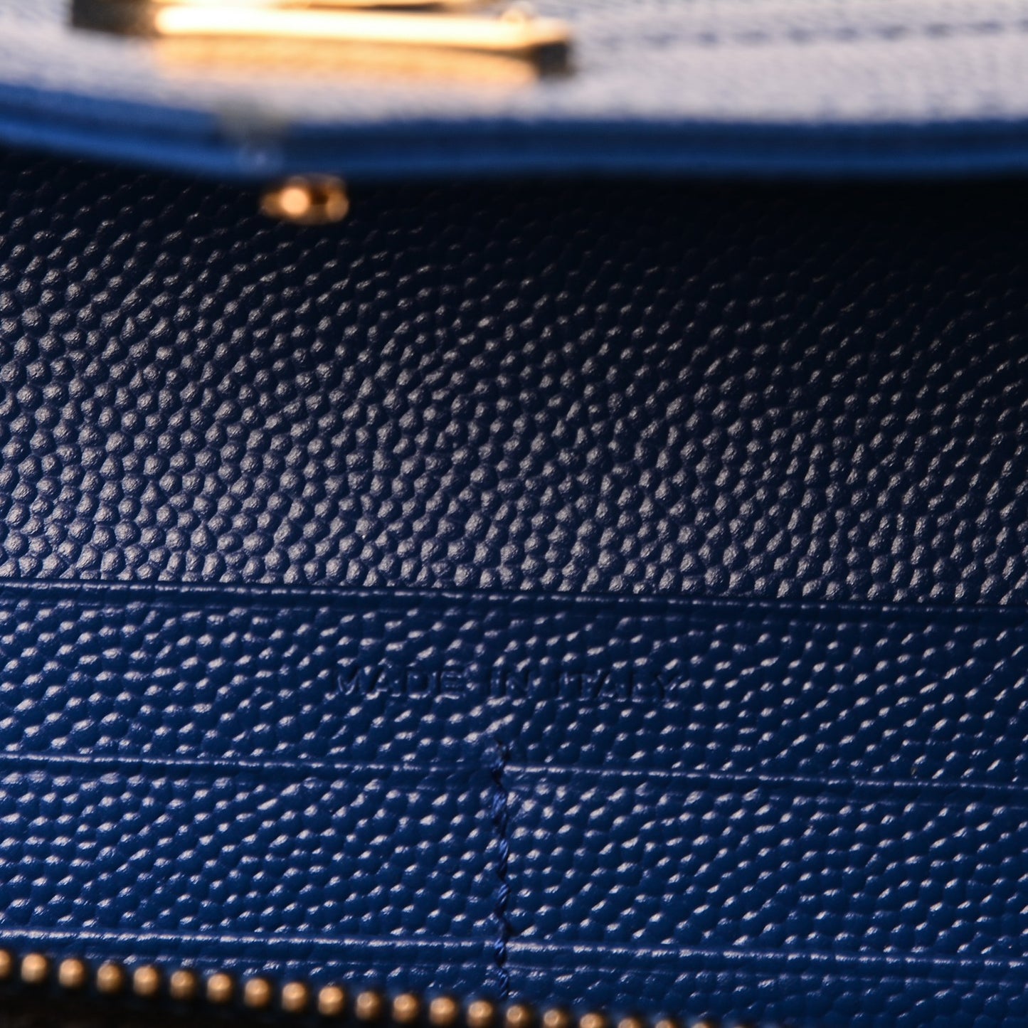 Grain De Poudre Matelasse Chevron Monogram Wallet Royal Blue