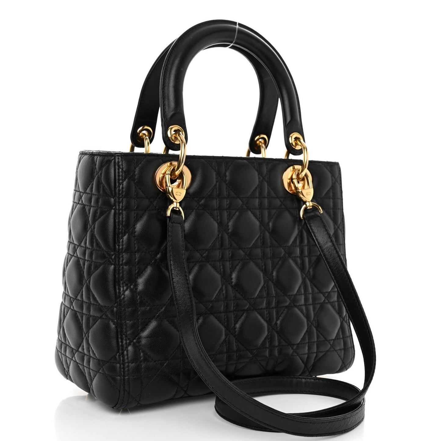 Lambskin Cannage Medium Lady Dior Black