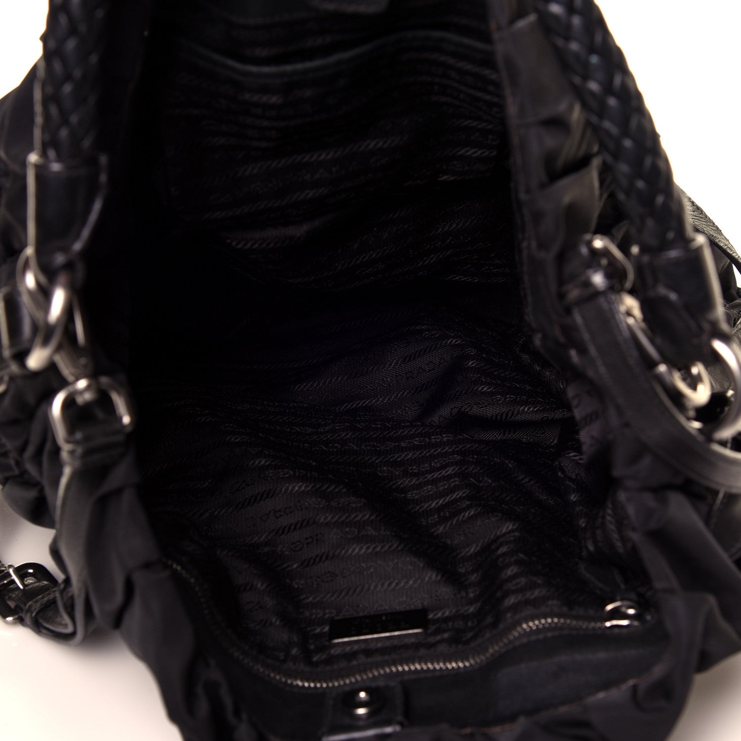 Prada Tessuto Nylon Gaufre Hobo Black 4 of 4