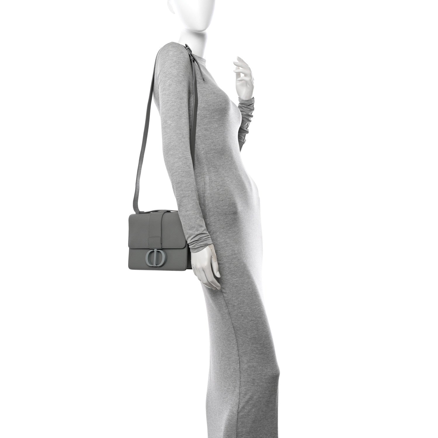 Christian Dior Ultra Matte Grained Calfskin 30 Montaigne Flap Bag Grey 2 of 10