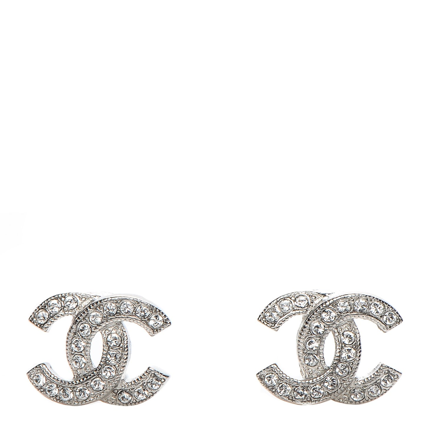 Crystal CC Earrings Silver