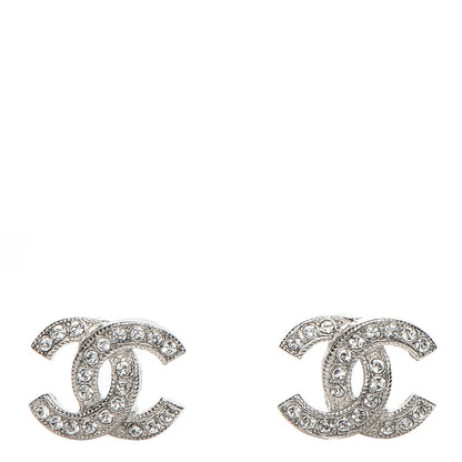 Chanel Crystal CC Earrings Silver 1 of 4