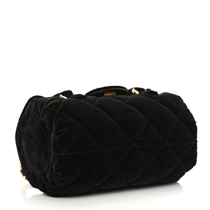 Chanel Velvet Quilted Mini Top Handle Flap Black 4 of 11
