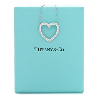 Tiffany Platinum Diamond Large Metro Heart Pendant Necklace 5 of 5