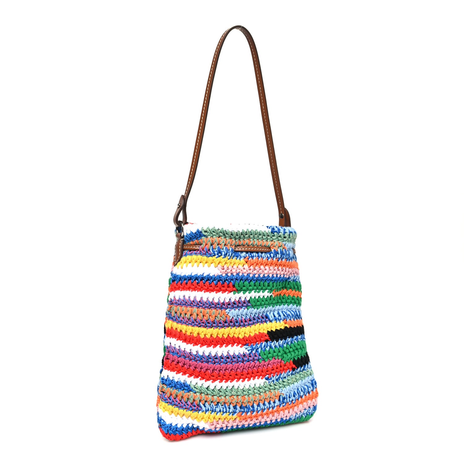 Miu Miu Fabric Crochet Drawstring Pouch Multicolor 1846383