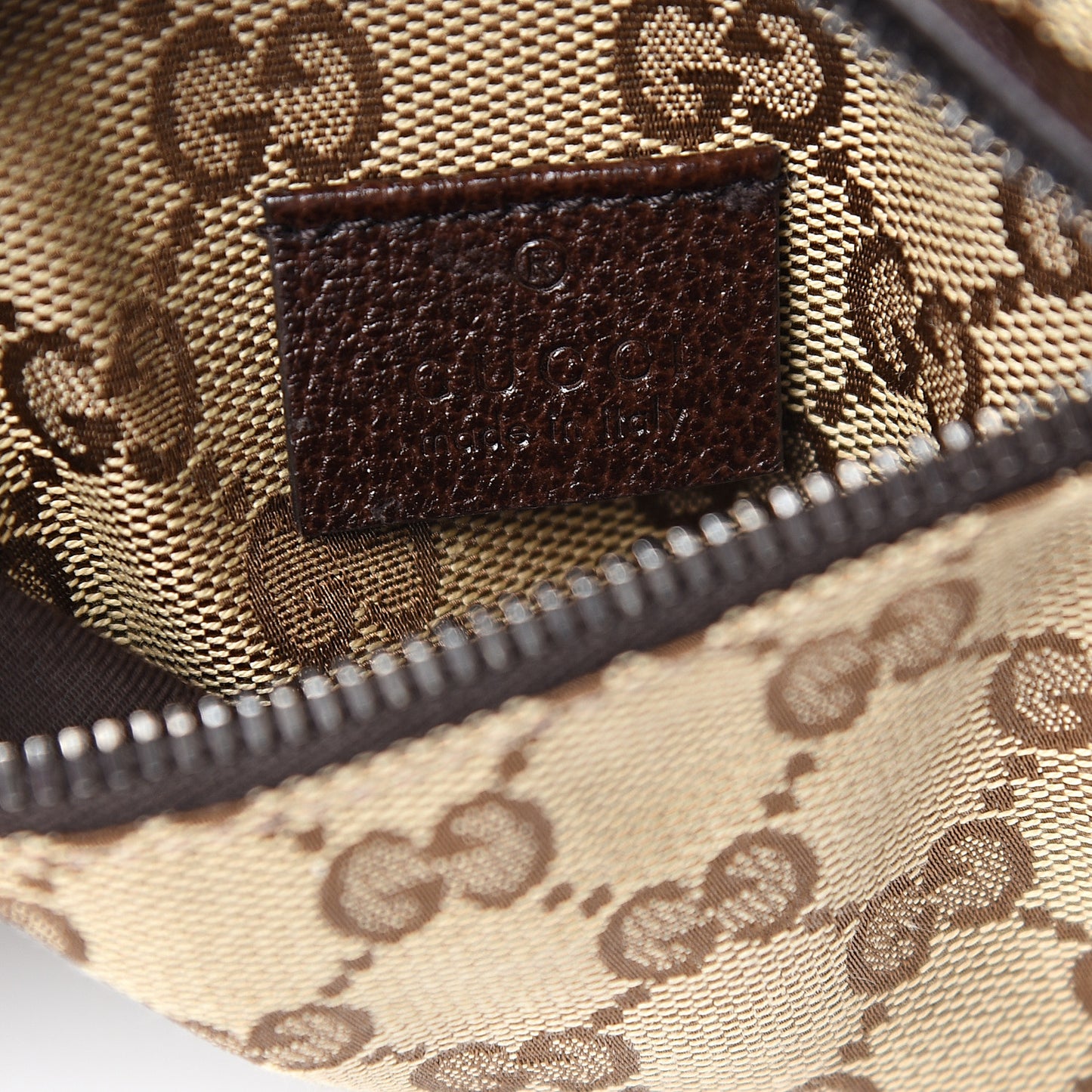 GG Monogram Web Double Pocket Belt Bag Dark Brown