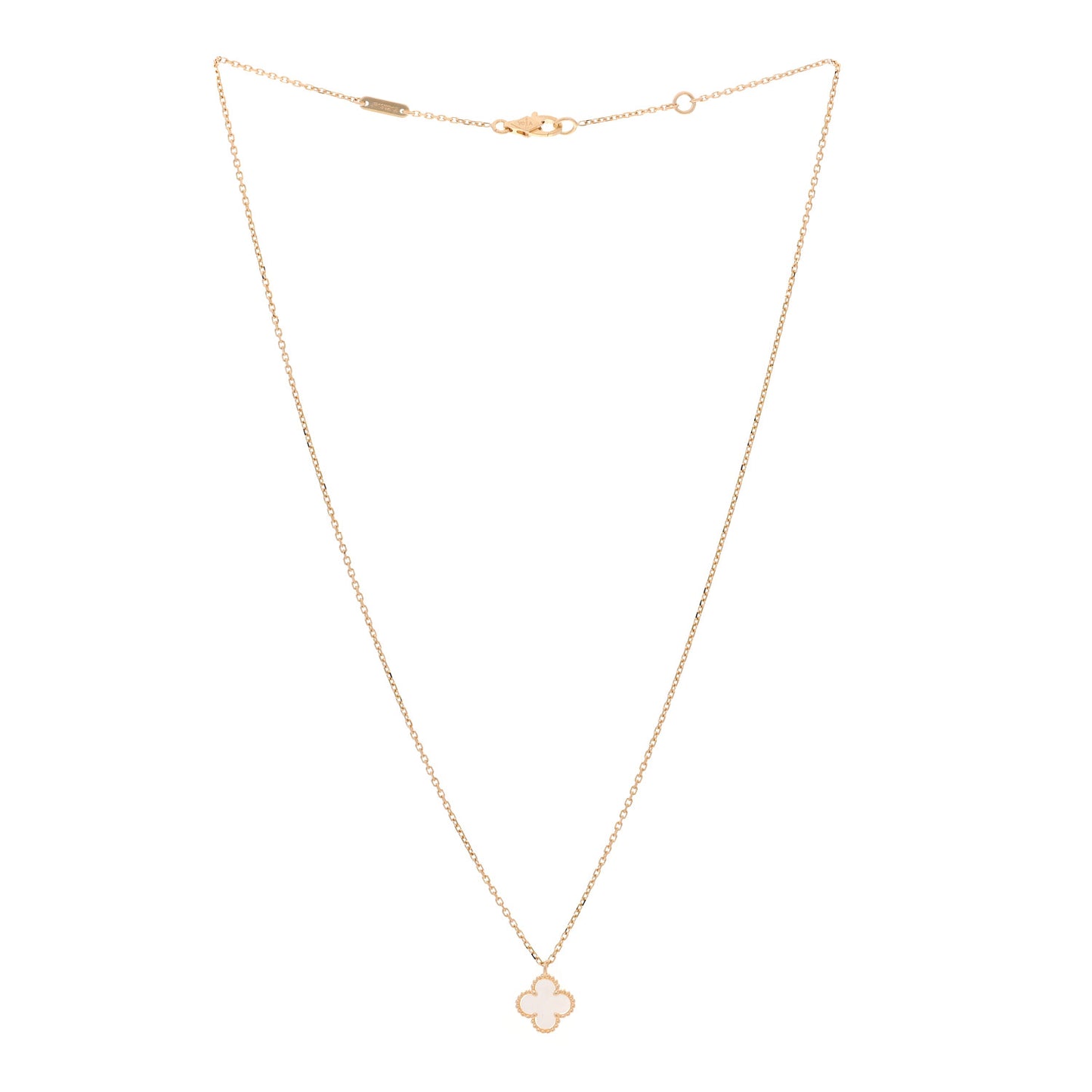 18K Yellow Gold Mother of Pearl Sweet Alhambra Pendant Necklace