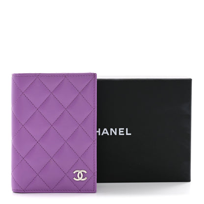 Chanel Lambskin Quilted Passport Holder Purple 8 of 8