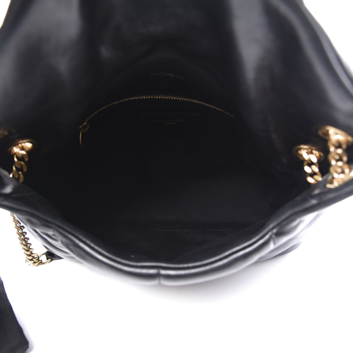 Saint Laurent Lambskin Quilted Small Loulou Puffer Monogram Chain Satchel Black 4 of 11