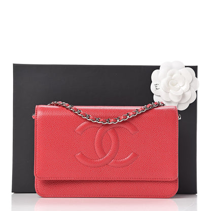 Chanel Caviar Timeless CC Wallet On Chain WOC Red 12 of 12