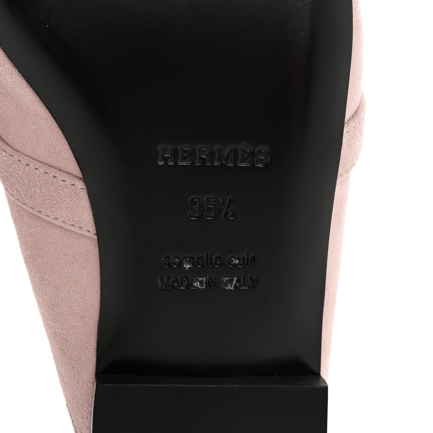 Hermes Suede Goatskin Oz Mules 35.5 Rose Porcelaine 7 of 11