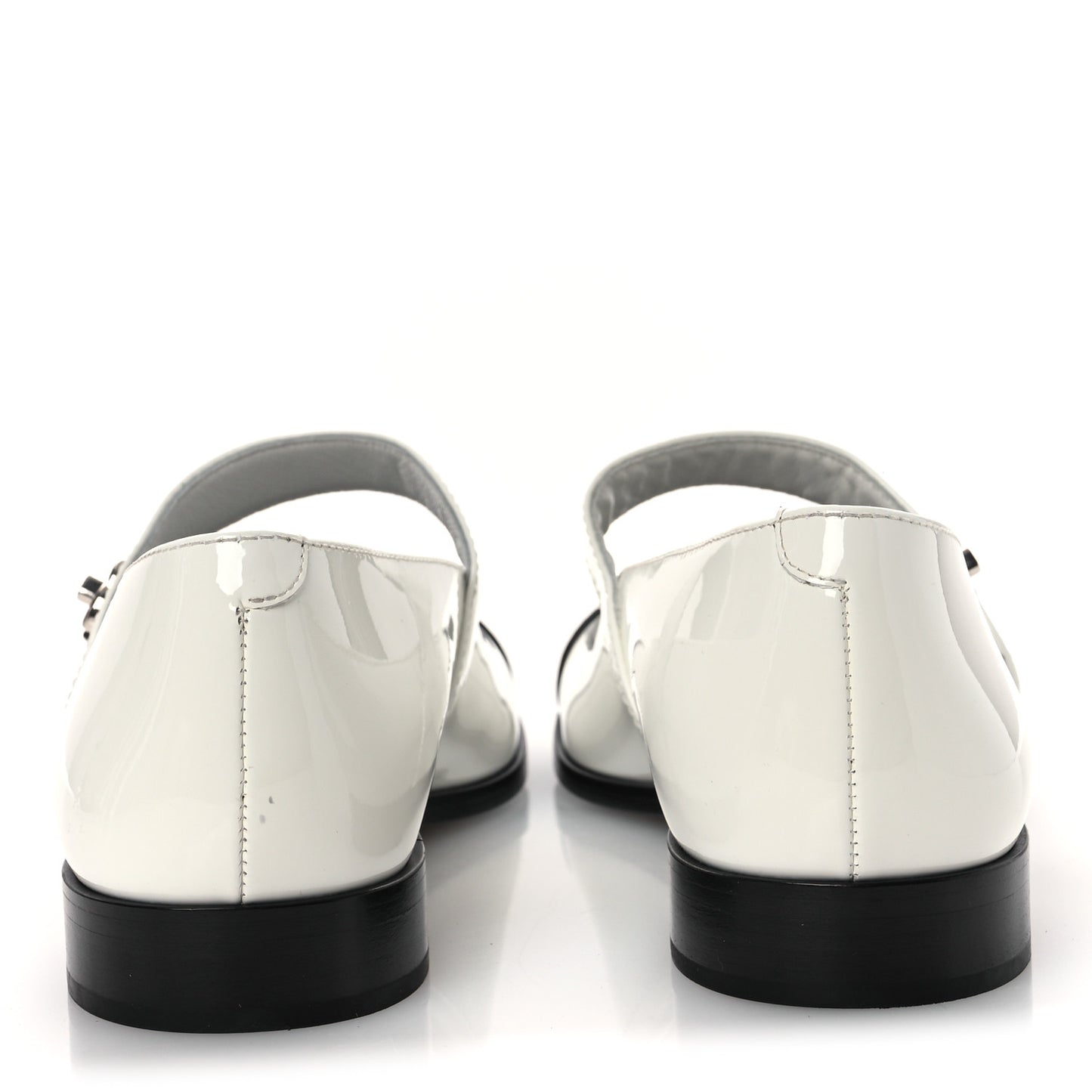 Patent Calfskin Mary Janes Flats 39 White Black