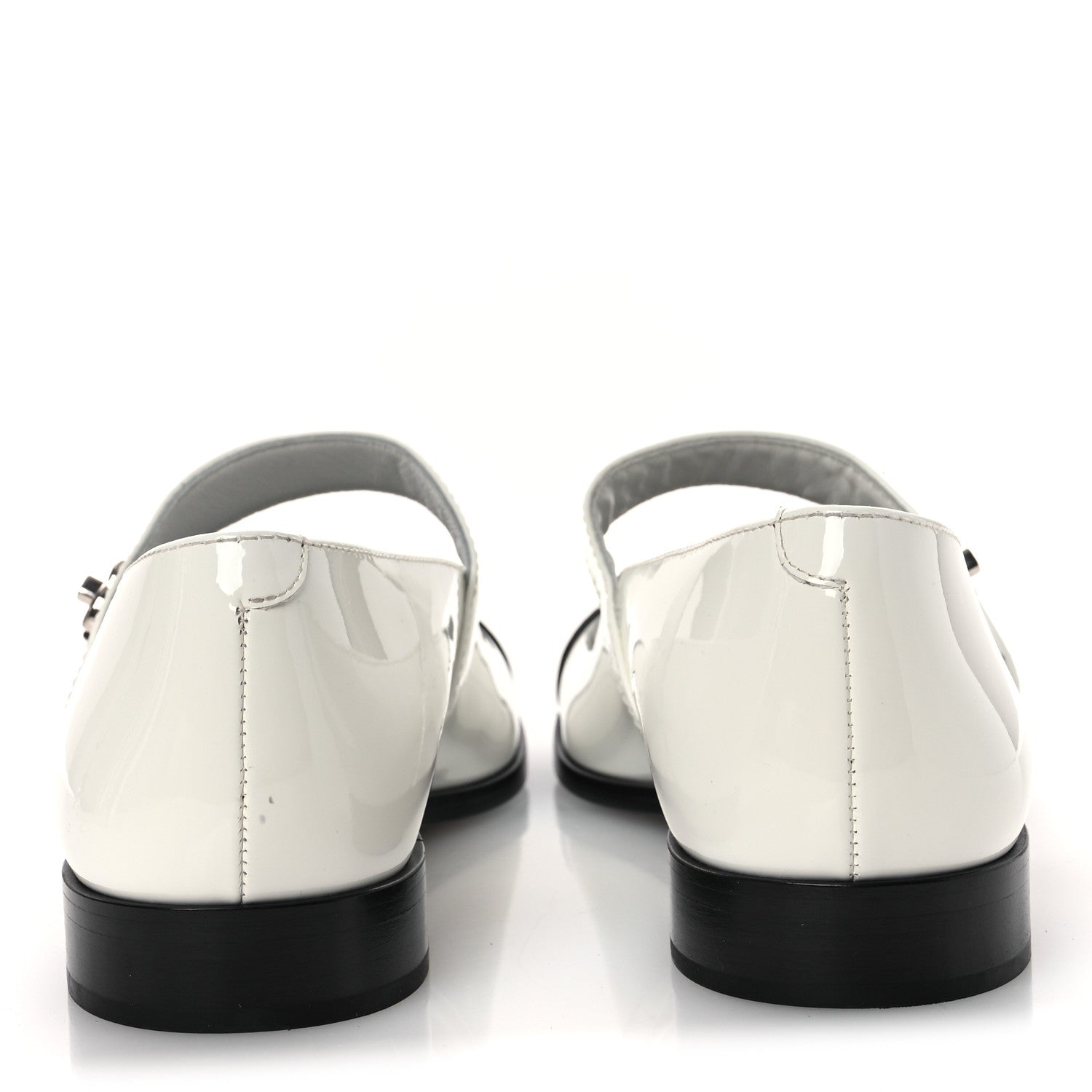 Chanel Patent Calfskin Mary Janes Flats 39 White Black 6 of 11