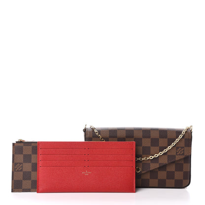Louis Vuitton Damier Ebene Pochette Felicie Chain Wallet 7 of 9