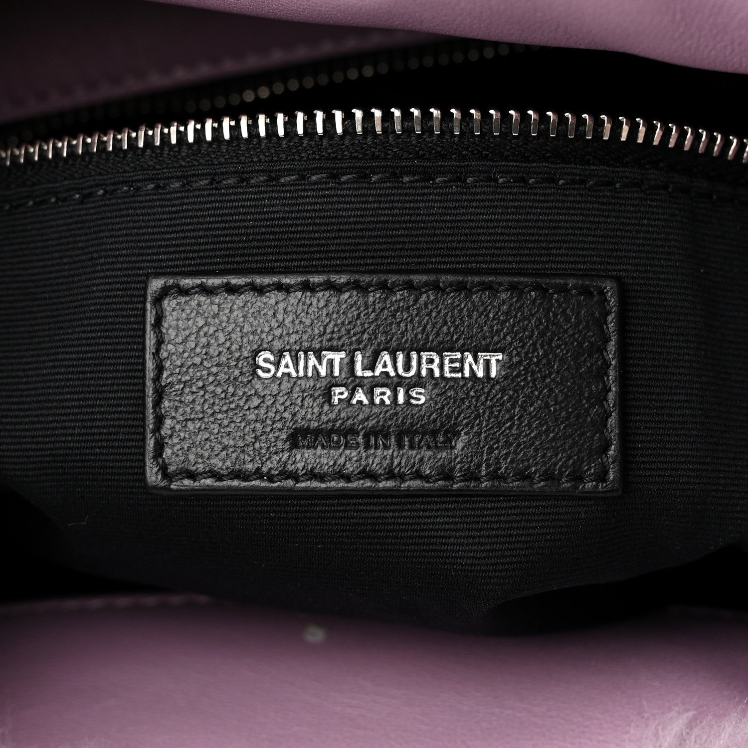 Saint Laurent Merino Shearling Lambskin Quilted Small Loulou Puffer Monogram Chain Satchel Lila 6 of 10