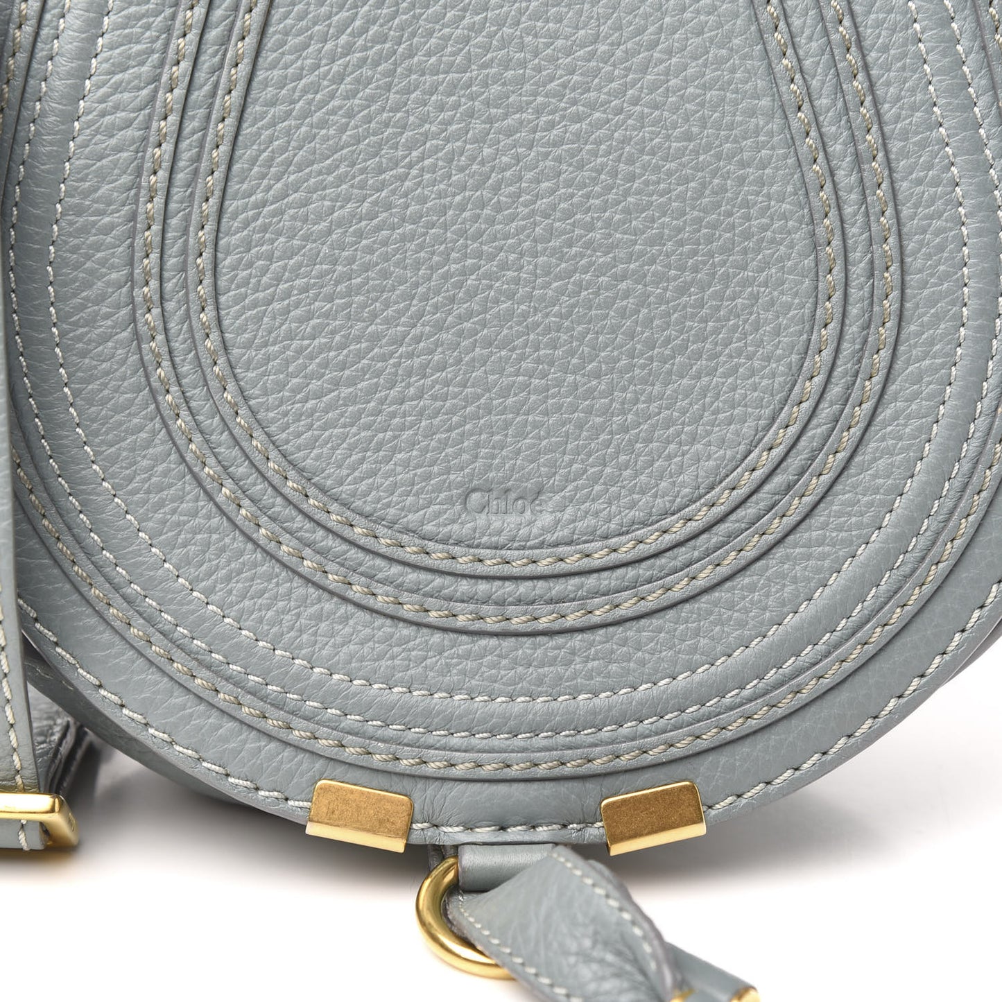 Calfskin Mini Marcie Round Crossbody Bag Faded Blue