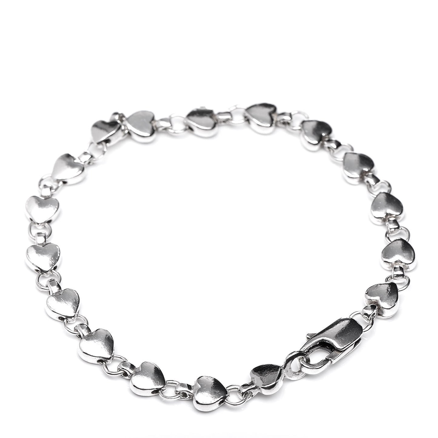 Sterling Silver Chain of Heart Bracelet