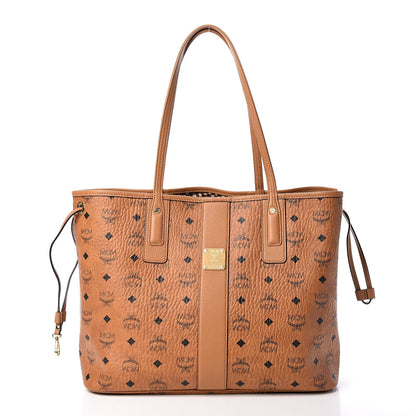 MCM Visetos Medium Liz Reversible Shopper Tote Cognac 1 of 16
